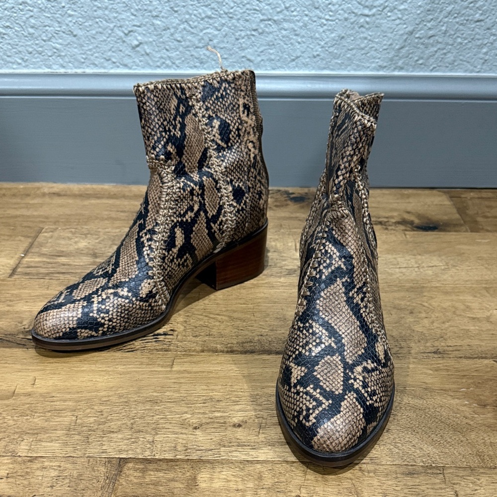 Chelsea & Violet Snakeskin Ankle Boots